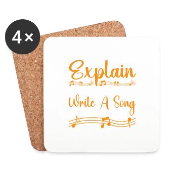 Can't Explain Feelings, But Can Write a Song 3 - Untersetzer (4er-Set) - Weiß - Vorne