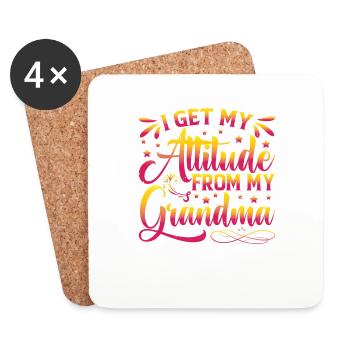 Je tiens mon attitude de ma grand-mère - Dessous de verre (lot de 4) - blanc - Devant