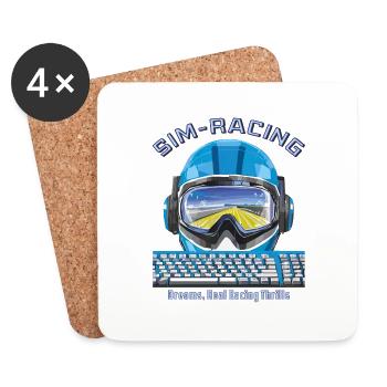 SIM RACING Dreams, Real Racing Thrills - Untersetzer (4er-Set) - Weiß - Vorne