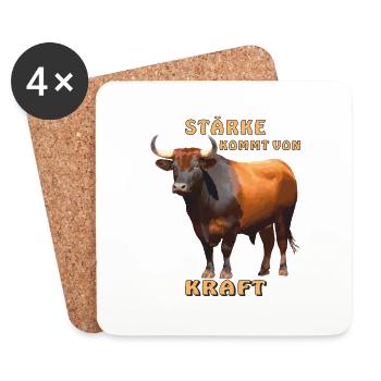LA FORCE DU TAUREAU VIENT DE LA FORCE - Dessous de verre (lot de 4) - blanc - Devant