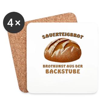 BROT SAUERTEIGBROT BROTKUNST - Untersetzer (4er-Set) - Weiß - Vorne