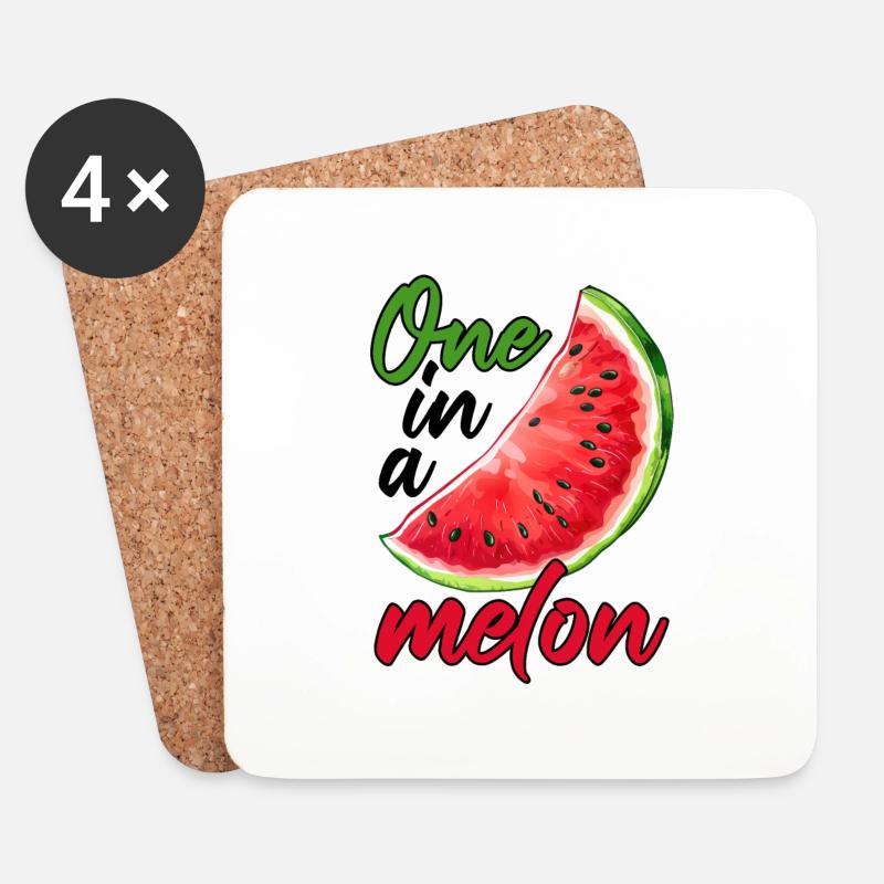One In A Melon Lustige Melone Sommer - Untersetzer (4er-Set) - Weiß