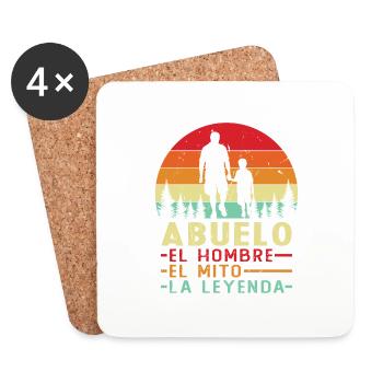 The Man The Myth The Legend Grandfather - Coasters (set of 4) - white - Front