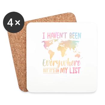I Haven't Been Everywhere But It's On My List - Coasters (set of 4) - white - Front