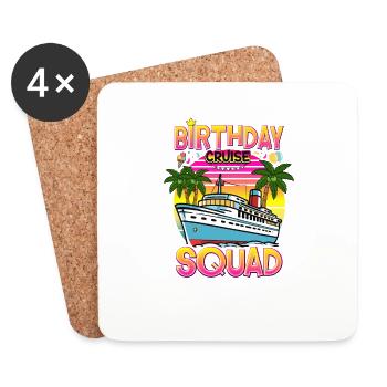 Birthday Cruise Squad 2024 - Untersetzer (4er-Set) - Weiß - Vorne