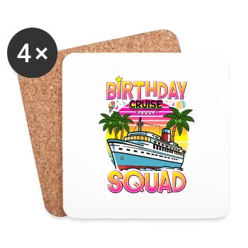 Birthday Cruise Squad - Untersetzer (4er-Set) - Weiß - Vorne