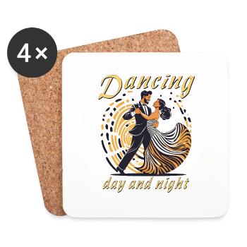 Dancing day and night - Coasters (set of 4) - white - Front