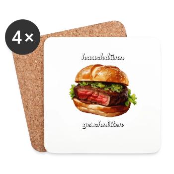 STEAK wafer-thin sliced - Coasters (set of 4) - white - Front