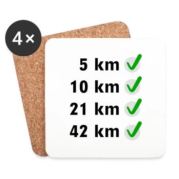 Marathon Checkliste - Untersetzer (4er-Set) - Weiß - Vorne