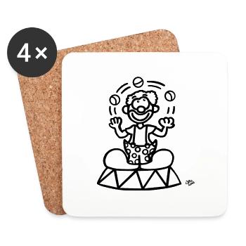 A clown - Coasters (set of 4) - white - Front