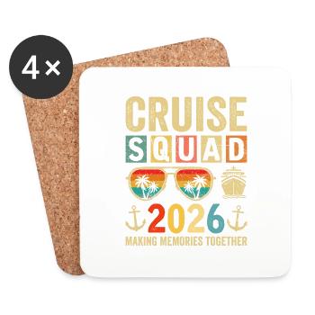 Cruise Squad 2026 - Untersetzer (4er-Set) - Weiß - Vorne