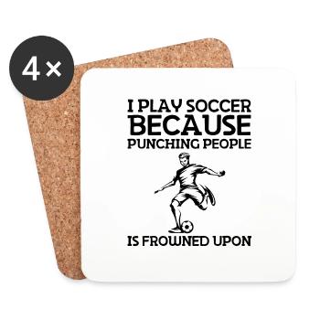 Équipe de football Soccer Design Joueur de football - Dessous de verre (lot de 4) - blanc - Devant