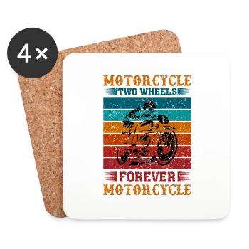 Motorcycle two wheels I don't need more Retro - Coasters (set of 4) - white - Front