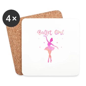 Ballet Girl Ballerina Dancing - Coasters (set of 4) - white - Front