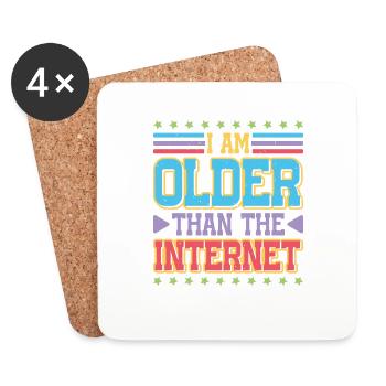 Je suis plus vieux qu’Internet 6 - Dessous de verre (lot de 4) - blanc - Devant