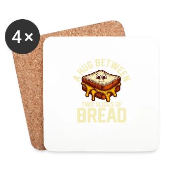 A Hug Between Two Slices Of Bread Grilled Cheese S - Untersetzer (4er-Set) - Weiß - Vorne