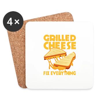 Grilled Cheese Fix Everything Sandwich Food - Coasters (set of 4) - white - Front
