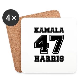 Kamala Harris 47. Präsidentin der USA - Untersetzer (4er-Set) - Weiß - Vorne