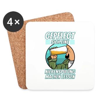 Gepflegt sich eine Nierenspülung machen lassen - Untersetzer (4er-Set) - Weiß - Vorne