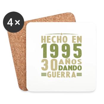 Fabriqué en 1995 Cadeau d’anniversaire rétro vintage - Dessous de verre (lot de 4) - blanc - Devant