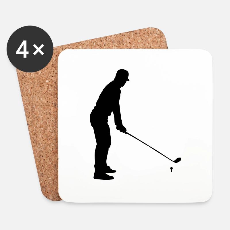 golfer - Untersetzer (4er-Set) - Weiß