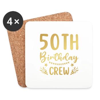 50th Birthday Crew 50 Party Crew Group Friends - Coasters (set of 4) - white - Front