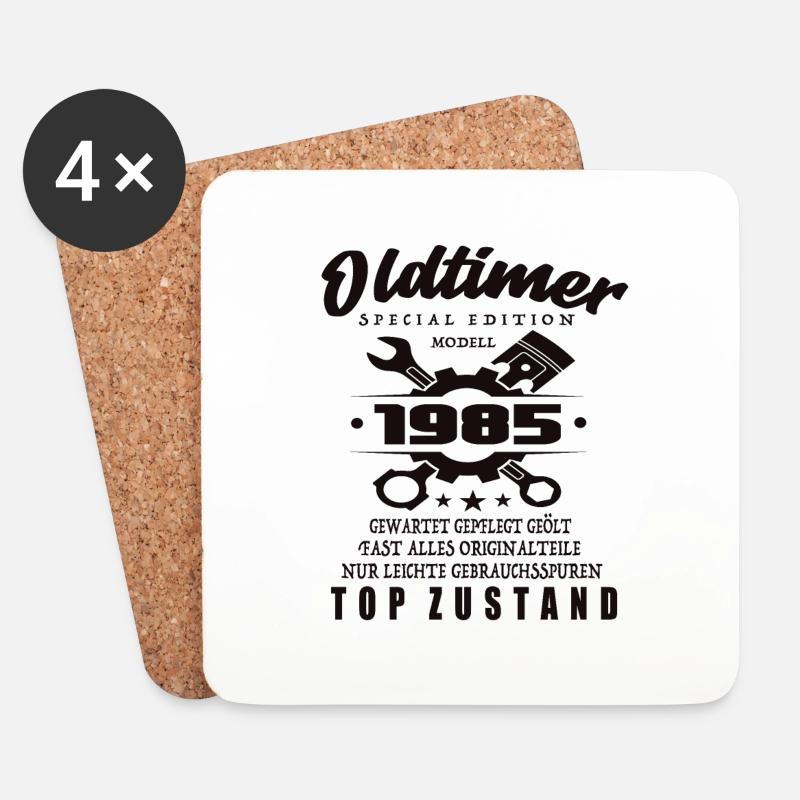 Oldtimer Special Edition Modell 1985 Geburtstag - Untersetzer (4er-Set) - Weiß