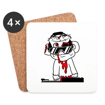 Zombie Horror Halloween DJ Party Music Mixer - Coasters (set of 4) - white - Front