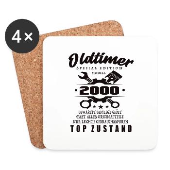 Oldtimer Special Edition Model 2000 Birthday - Coasters (set of 4) - white - Front