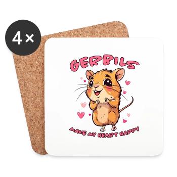 Gerbil Spruch Rennratte Lustiges Rennmaus Geschenk - Untersetzer (4er-Set) - Weiß - Vorne