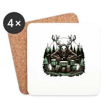 Drummer Wendigo Drum Player - Untersetzer (4er-Set) - Weiß - Vorne
