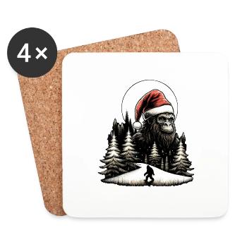 Santa Claus Bigfoot - Coasters (set of 4) - white - Front