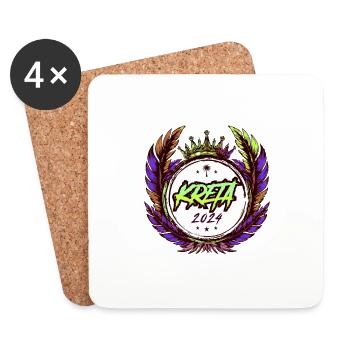 Crète 2024 Coloré - Dessous de verre (lot de 4) - blanc - Devant