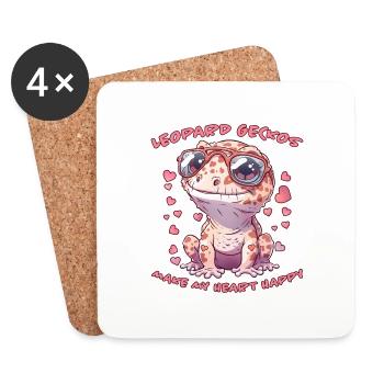 Leopard Gecko Saying Funny Leopard Gecko Gift - Coasters (set of 4) - white - Front