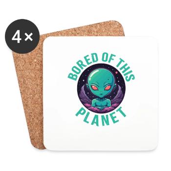 Gelangweilt von diesem Planeten. - Untersetzer (4er-Set) - Weiß - Vorne