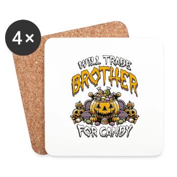 Will Trade Brother For Candy - Coasters (set of 4) - white - Front