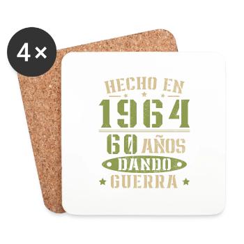 Fabriqué en 1964 60 ans d’anniversaire - Dessous de verre (lot de 4) - blanc - Devant