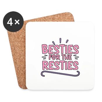 Besties For The Resties 4 - Untersetzer (4er-Set) - Weiß - Vorne