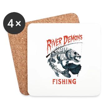 River Demons Fishing für eine Anglerin Fischerin - Untersetzer (4er-Set) - Weiß - Vorne