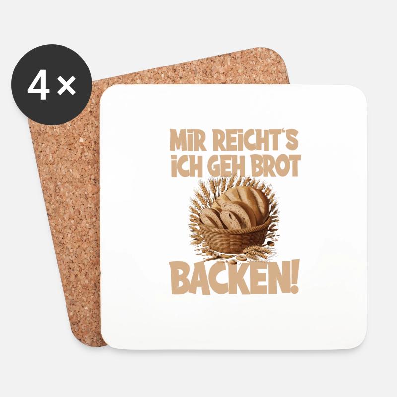 Mir reicht's ich geh Brot backen - Untersetzer (4er-Set) - Weiß