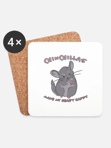 Chinchilla Spruch Lustiges Chinchilla Geschenk - Untersetzer (4er-Set) - Weiß