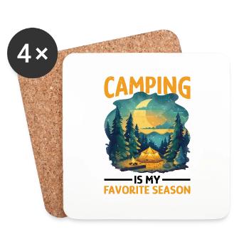 Camping Is My Favorite Season 2 - Untersetzer (4er-Set) - Weiß - Vorne