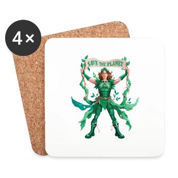 ECO WARRIOR SAUVEZ LA PLANÈTE - Dessous de verre (lot de 4) - blanc - Devant