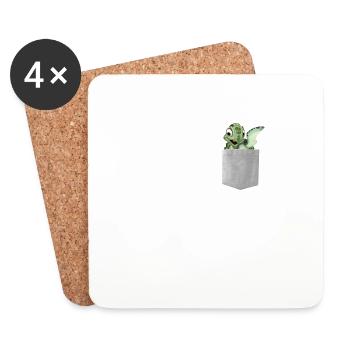 Tortue dans votre poche - Drôle de tortue qui coule - Dessous de verre (lot de 4) - blanc - Devant