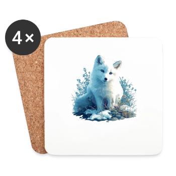 Arctic Fox Polarfüchse Polarfuchs - Coasters (set of 4) - white - Front