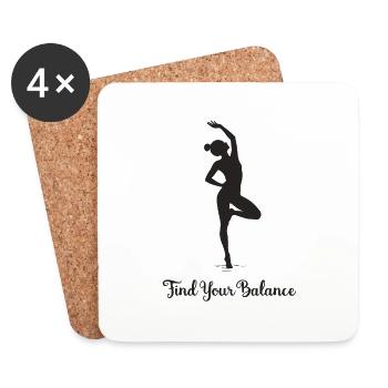 AMATEUR DE YOGA - Dessous de verre (lot de 4) - blanc - Devant