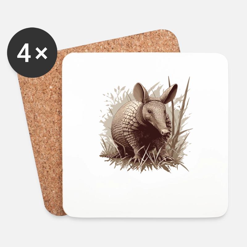 Armadillo Gürteltiere Gürteltier - Untersetzer (4er-Set) - Weiß