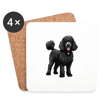 Pudel Hund - Untersetzer (4er-Set) - Weiß - Vorne