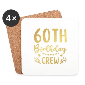 60th Birthday Crew 60 Party Crew Group Friends - Coasters (set of 4) - white - Front