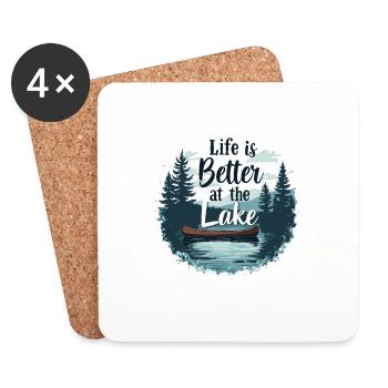 LA VIE EST MEILLEURE AU LAC - Dessous de verre (lot de 4) - blanc - Devant